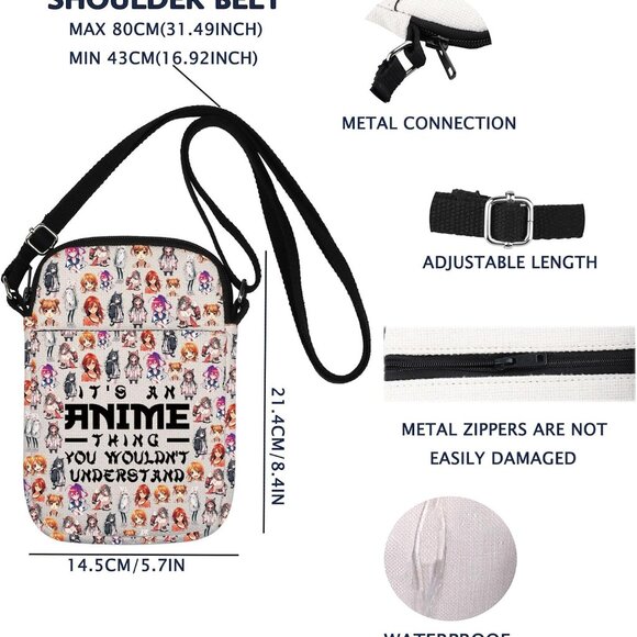 Anime Girl Canvas Bag with Waterproof Design - Perfect for Cosplay and Travel - Picture 2 of 7